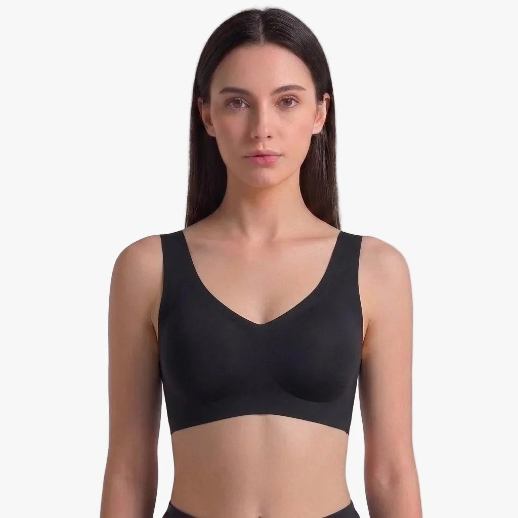 Seamless Stretch Half Top Bra - Beige