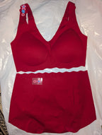 Red briefs with branding label
