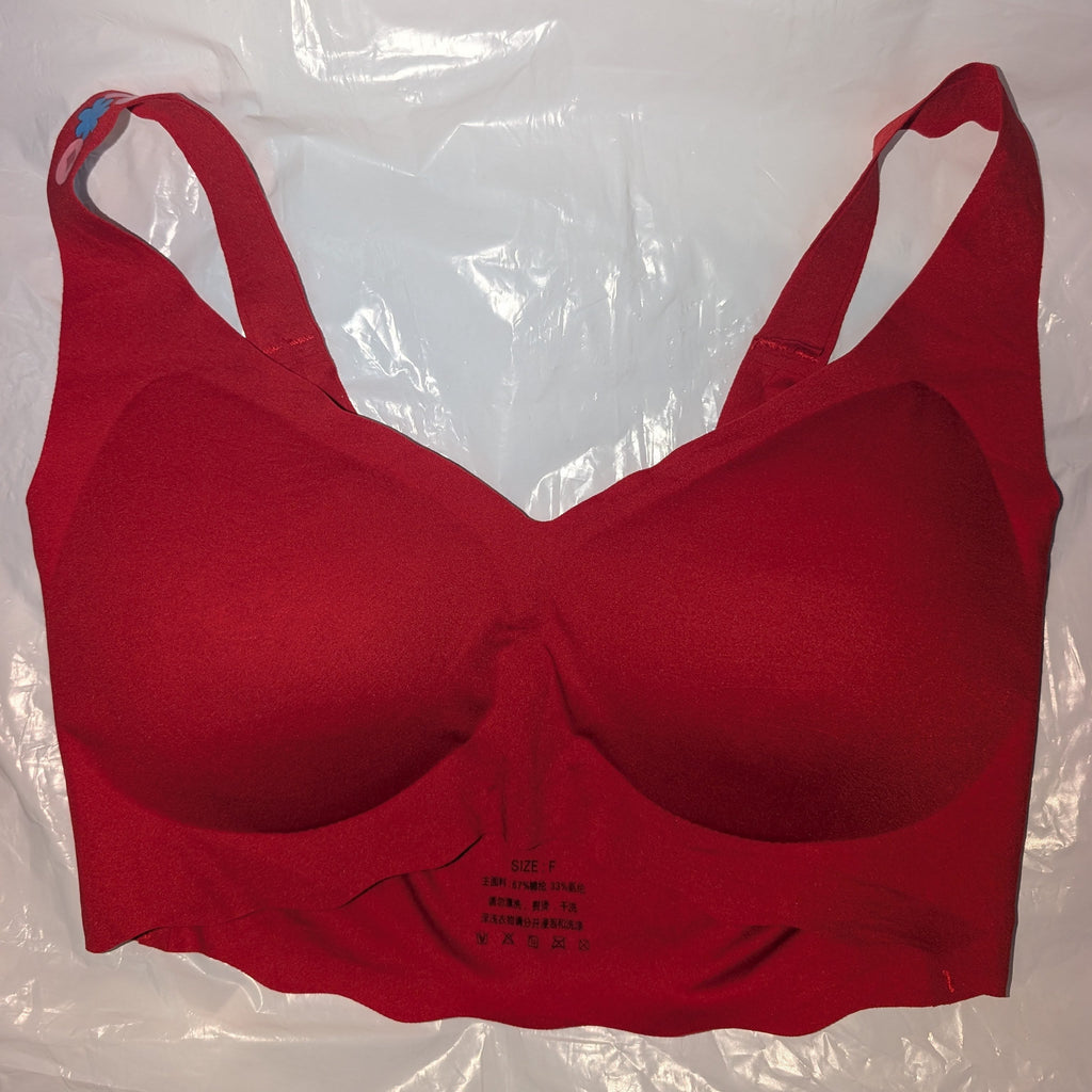 Red bra inside cup view