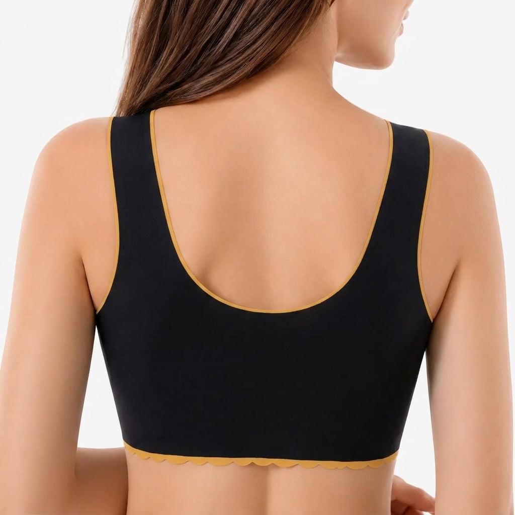Multy Seamless Bra Black Gold - close up front