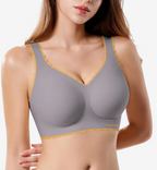 Close-up of soft breathable fabric texture of the Wireless Gather Push Up Bra
